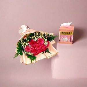 Baby Girl Bouquet And Pistachio Kunafa Box - Larissa